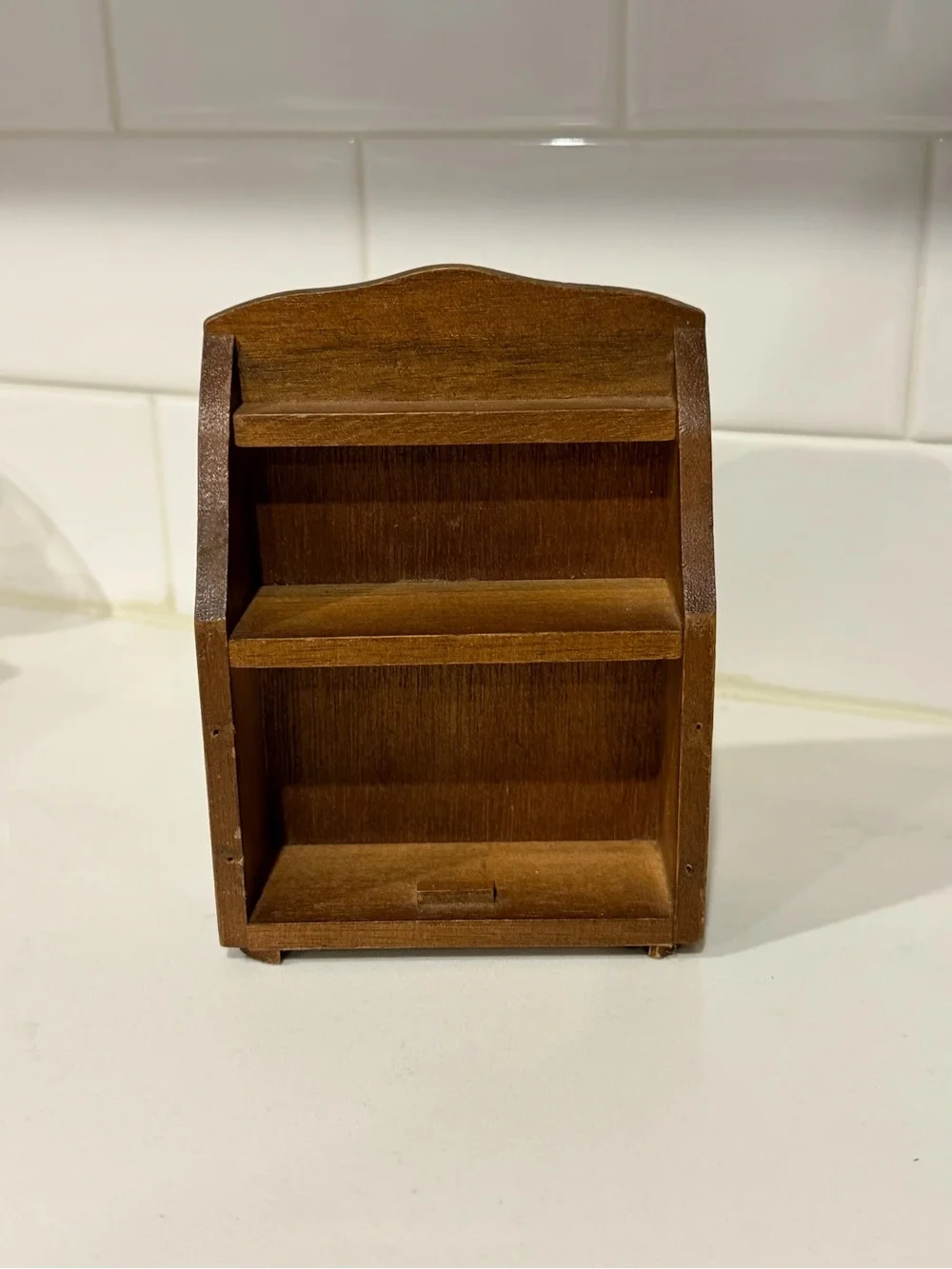 Miniature Wooden Shelf Display for Dollhouses or Crafting